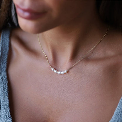 PURE PEARL FIVE PEARLS NECKLACE
