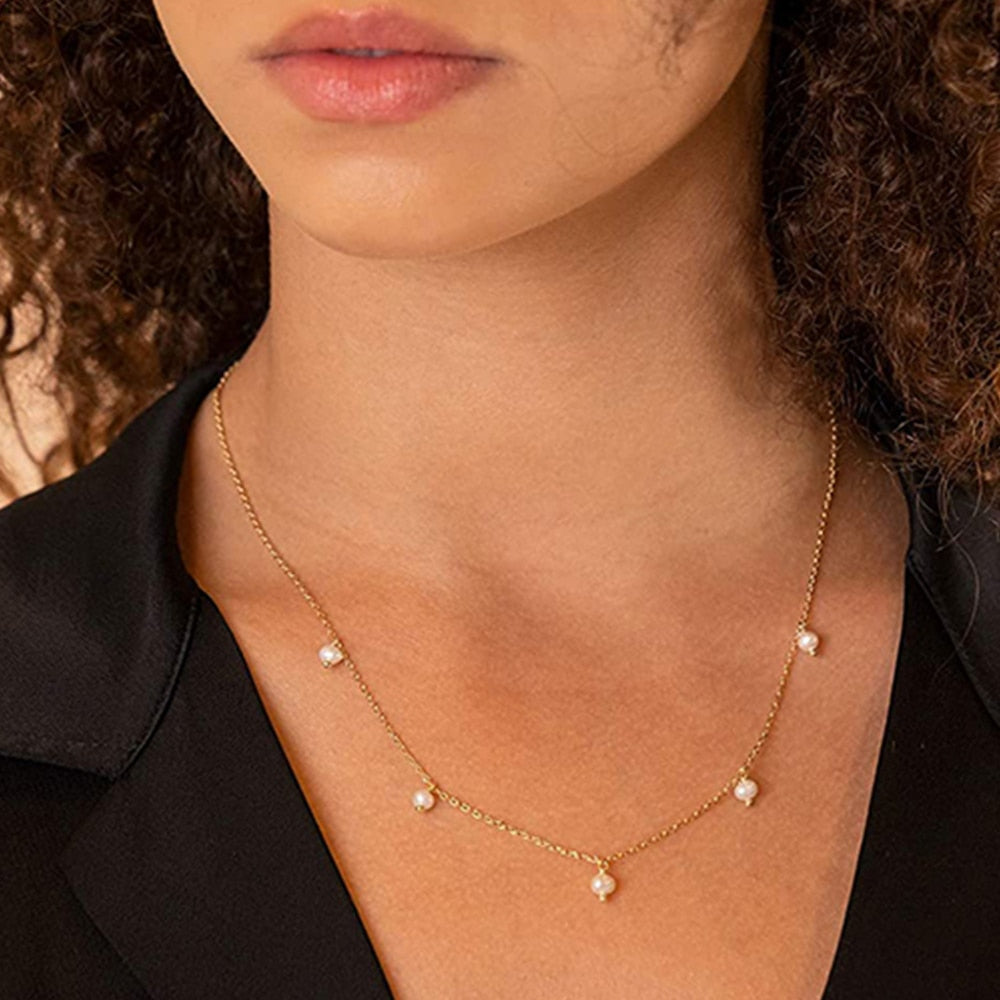 PURE PEARL QUINTUPLE NECKLACE