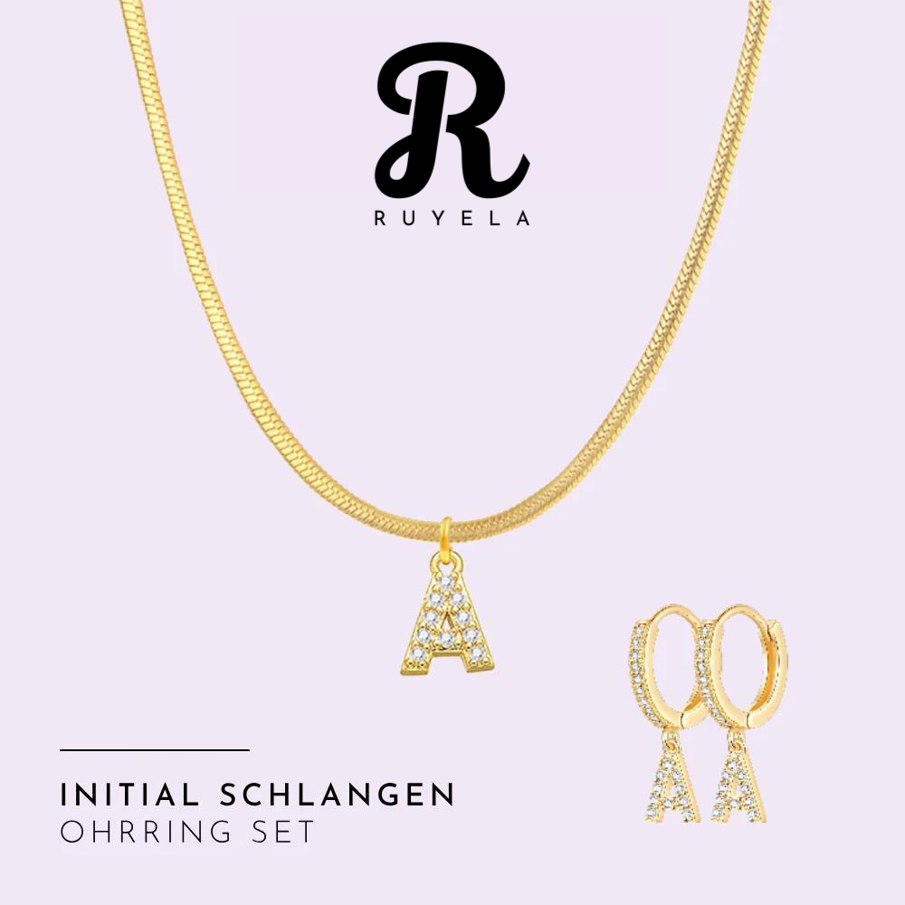 INITIAL SNAKE SET WITH EARRINGS
